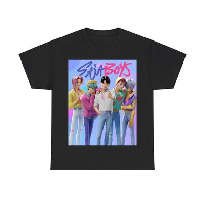 KPop Demon Hunters Saja Boys Tie Dye Shirts Unisex Round Neck Short Sleeve Tee Fans Gift