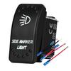 Waterproof White LED Rocker Switch for Light Bar Spot Lights 5P/7P ON-OFF-ON 12V/24V Heavy Duty for Car Boat Truck SUV 4x4 Hilux