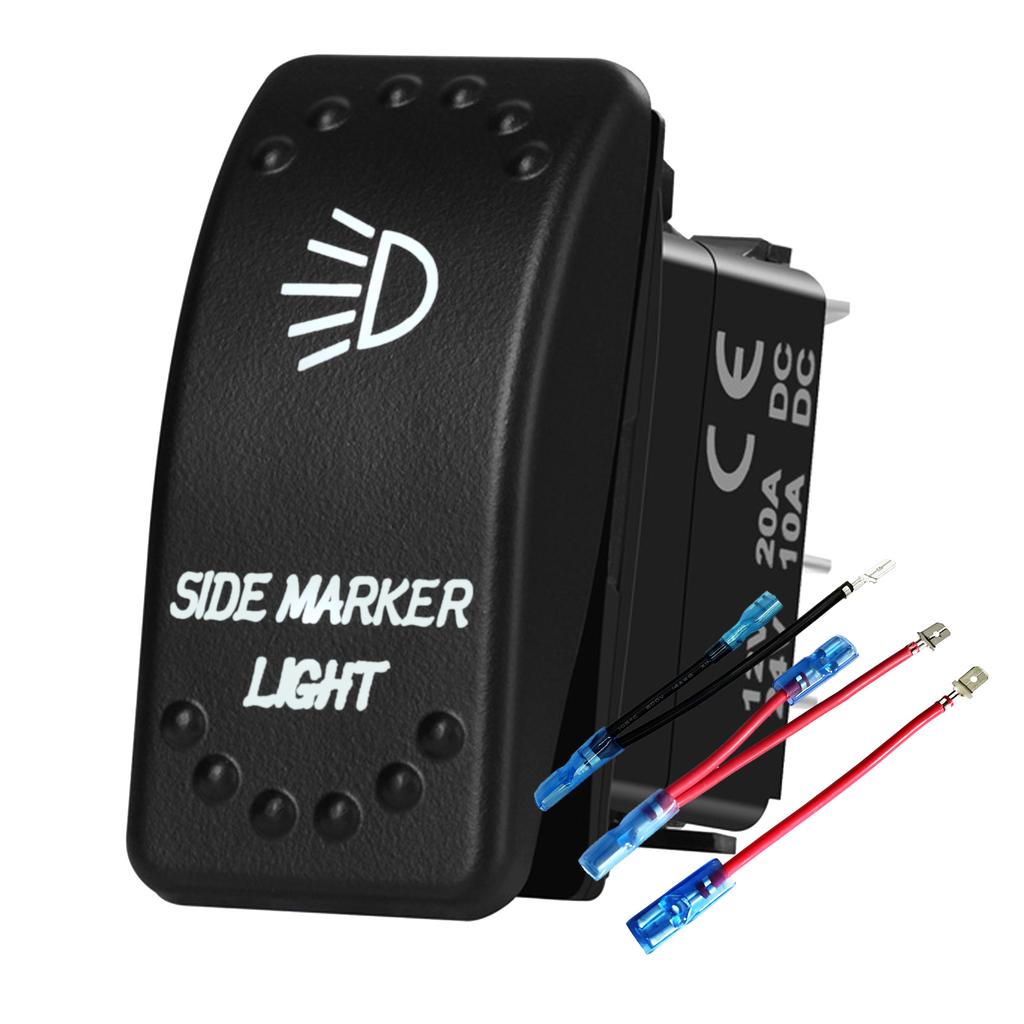 Waterproof White LED Rocker Switch for Light Bar Spot Lights 5P/7P ON-OFF-ON 12V/24V Heavy Duty for Car Boat Truck SUV 4x4 Hilux