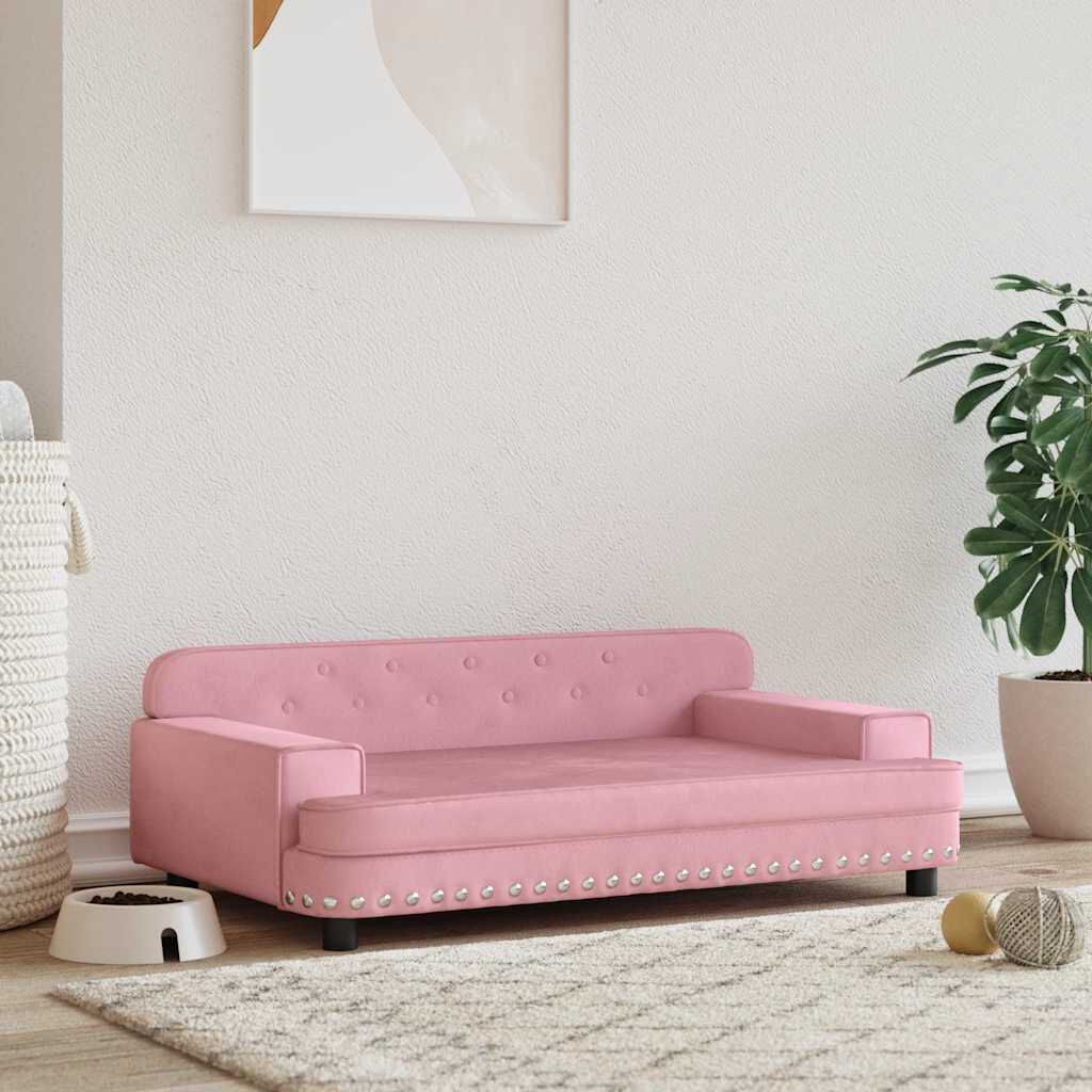 vidaXL Dog Bed Pink 90x53x30 Cm Velvet