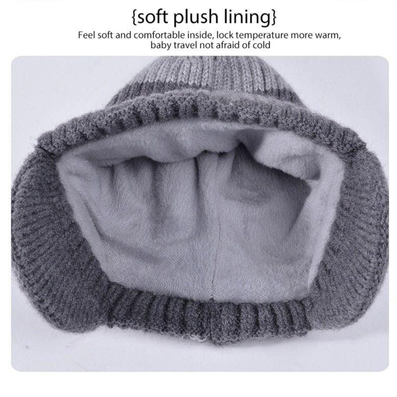 Kids Winter Knitted Warm Hat Scarf Gloves 3pcs Sets