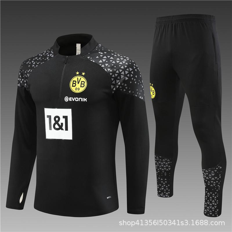 Juventus/Dortmund/Bayern Long-Sleeved Half-Zip Suits, Training Uniforms, Warm-Up Appearances, Soccer Uniforms, Adults And Children