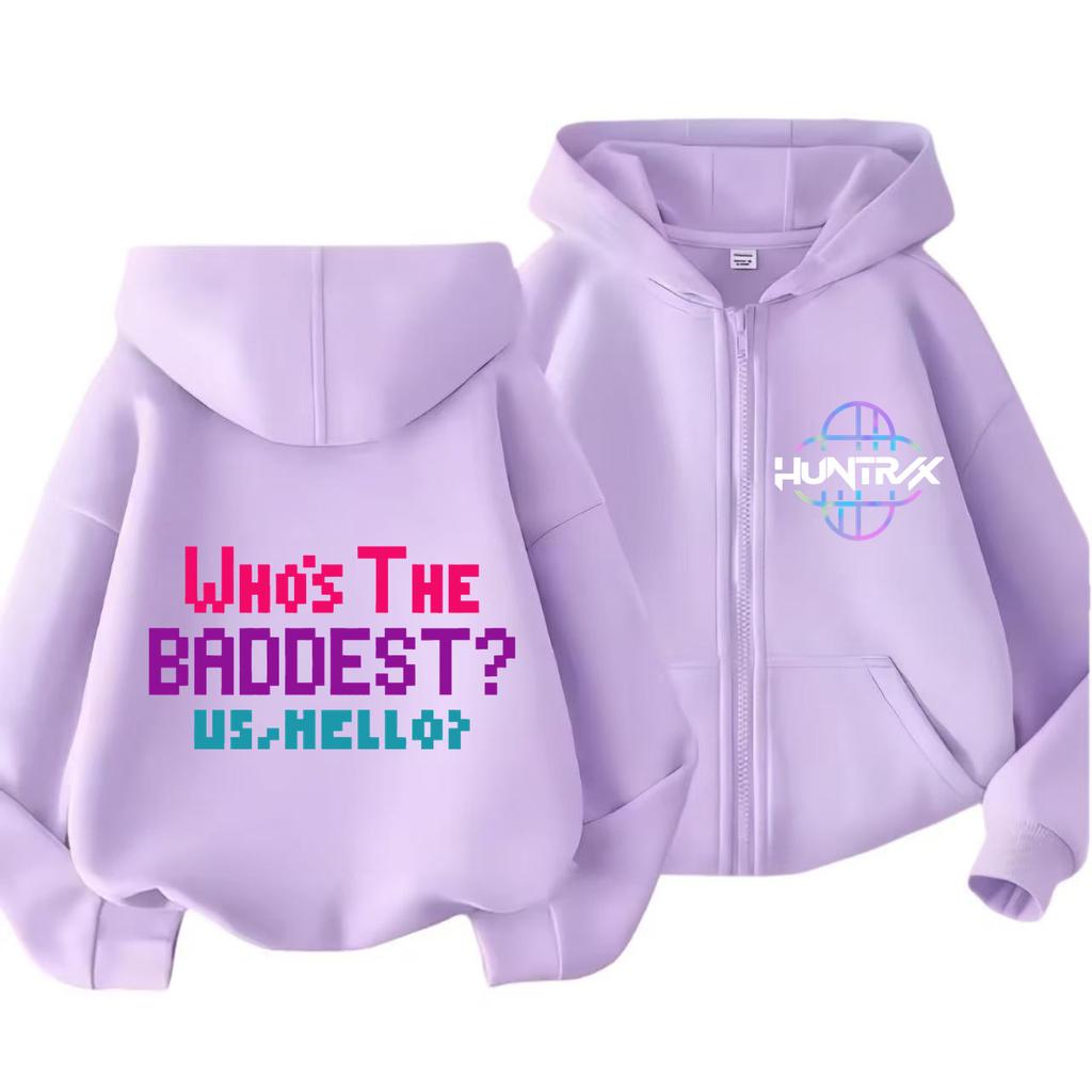 Kpop Demon Hunters Zipper Hoody Children Huntrix Rumi Zoey Cartoon Fashion Zip Sweatshirt Boy Girl Casual Tops Kids Clothes Gift