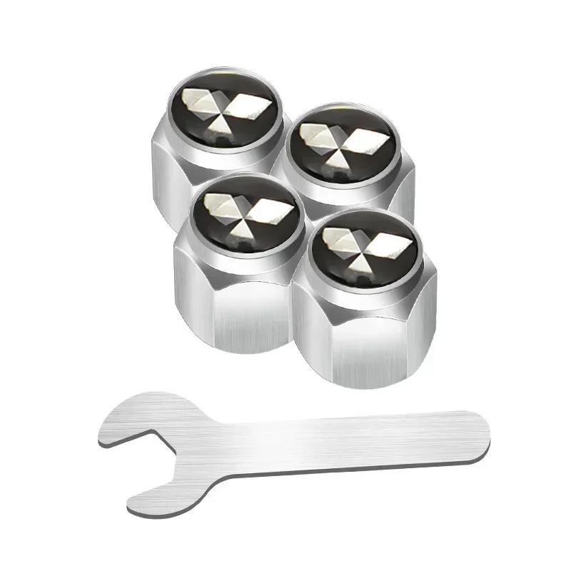 4pcs Alloy Car Tire Valve Caps Wheel Stem Air Covers for Mitsubishi Logo ASX Ralliart Outlander Lancer Pajero Eclipse Galant EVO
