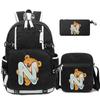 3Pcs/set Cute Little Bear 26 English Letters Bookbag Back To School Backpack Child Gift with Pencil Case Shoulder Bag Backpack