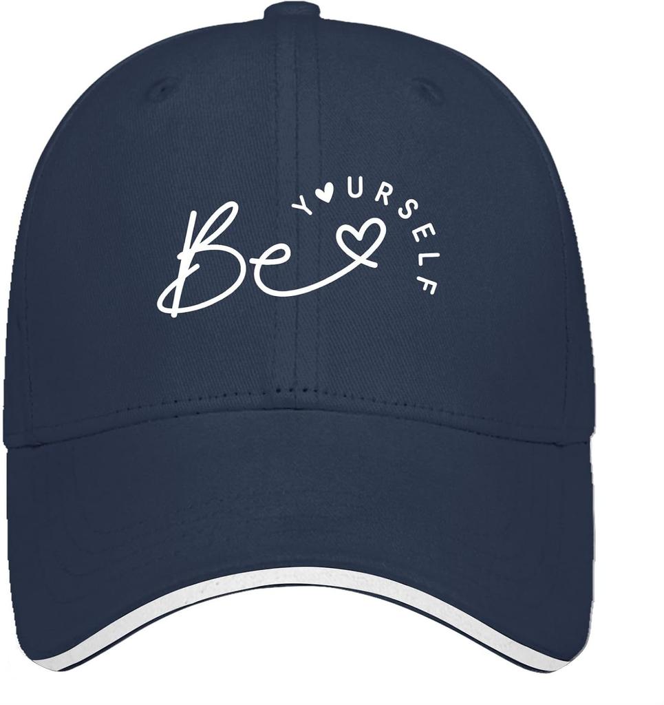 Sei Du Selbst Positives Zitat Baseballkappe Polyester Verstellbar Lässig Sportmütze für Erwachsene