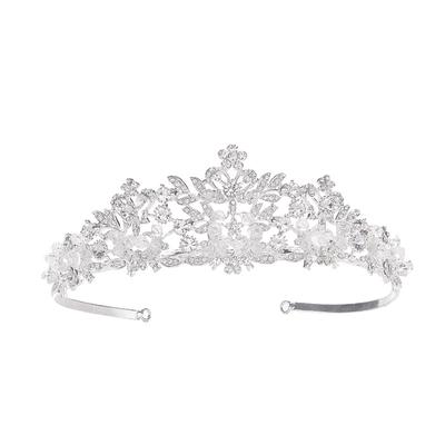 Couronne Tiare de Mariée Diamant Scintillant Perle Style Coréen Accessoires Cheveux Princesse Mariage Accessoires de Mariage
