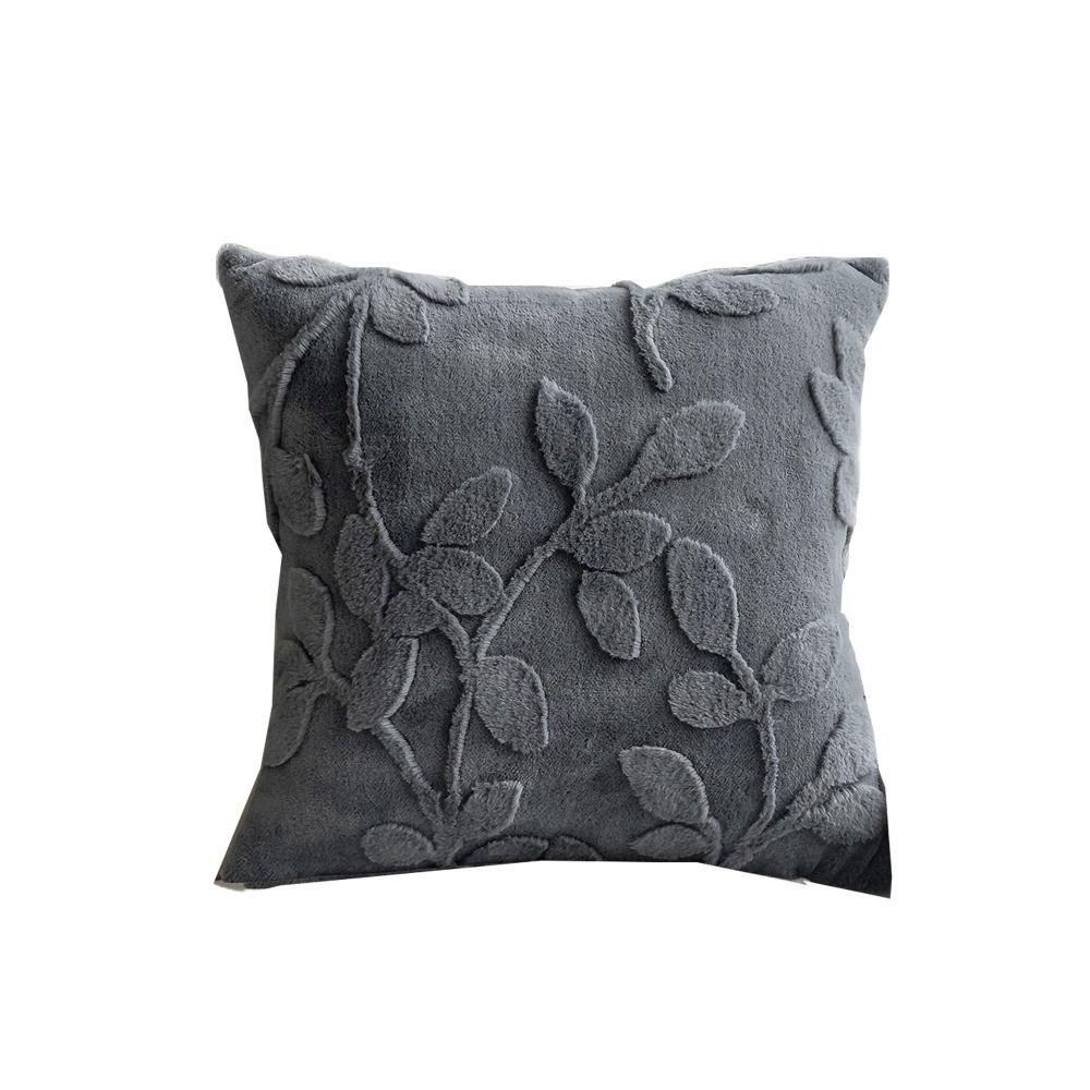

45x45cm Cushion Cover Leaves Pillow Case Home Decor Pillow Shell Children темно-серого