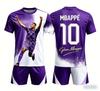 Mbappe No.10 Jersey 3D Printed with Starry Sky Ink Splatter Technology, Quick Drying and Breathable Family Matchingkids T-shirt