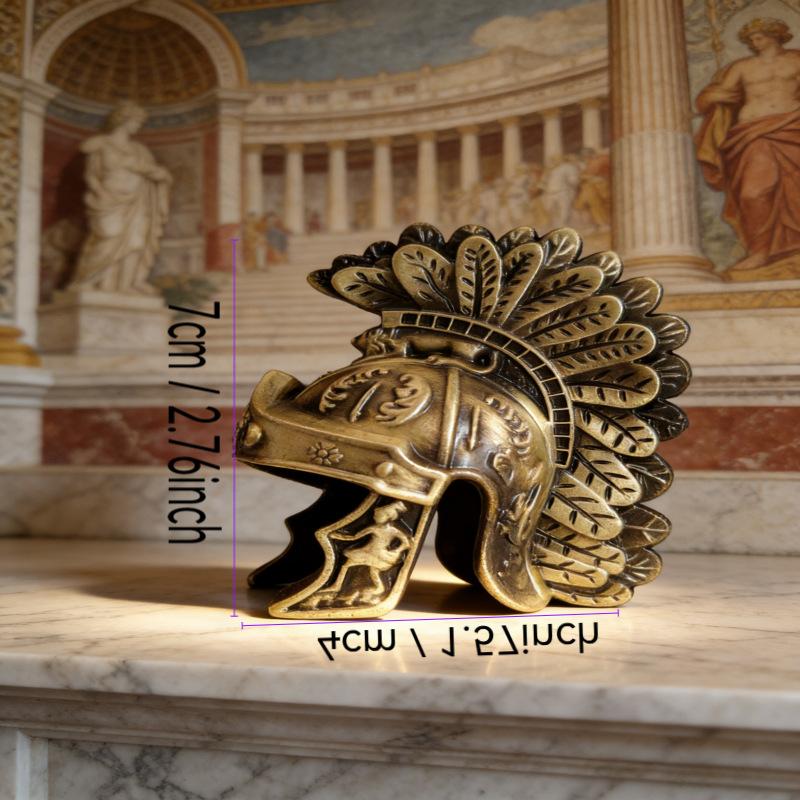 1PC metal handicraft ornament tide play three-dimensional 3D zinc alloy retro old Roman helmet retro nostalgic style античная латунь