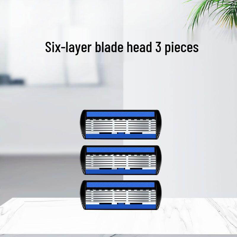 Six-Layer Razor Stainless Steel Shaver for Men with Multi-Layer Shaving Head