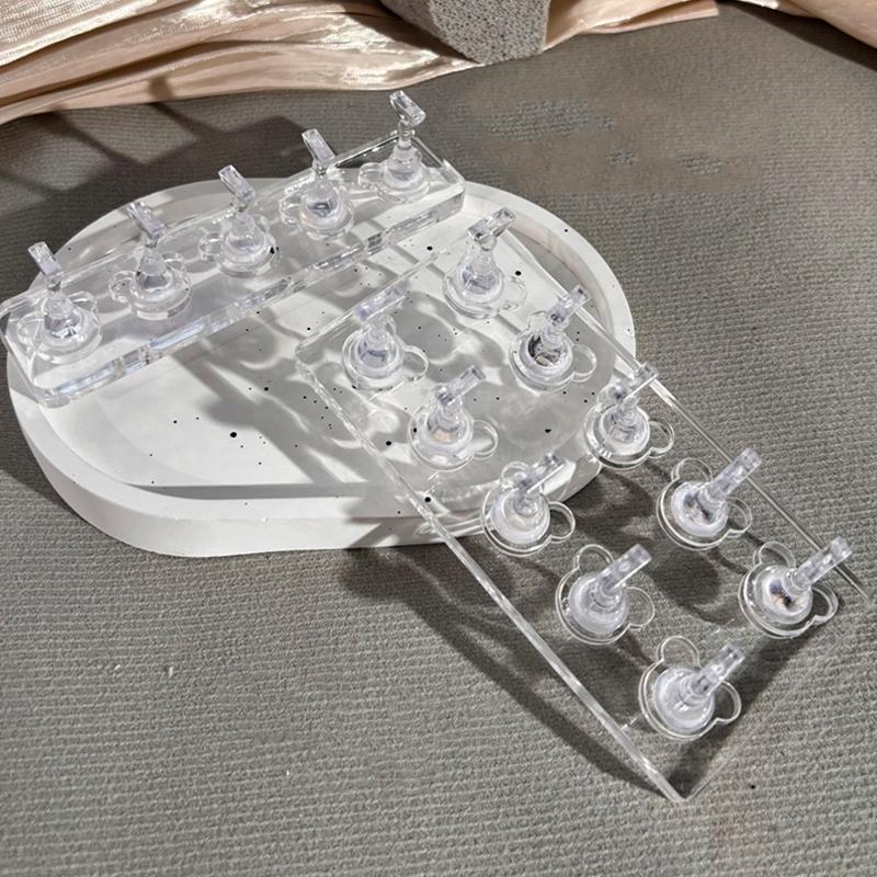 5/10 Grid Non-Magnetic Nail Stand Nail Sample Display Stand Nail Training Stand With Tray For Nail Polish Tips Nail Painting