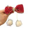 Rote Schleife Prinzessinnenkrone Haarspange für Mädchen - Elegantes Herbst-/Winter-Accessoire