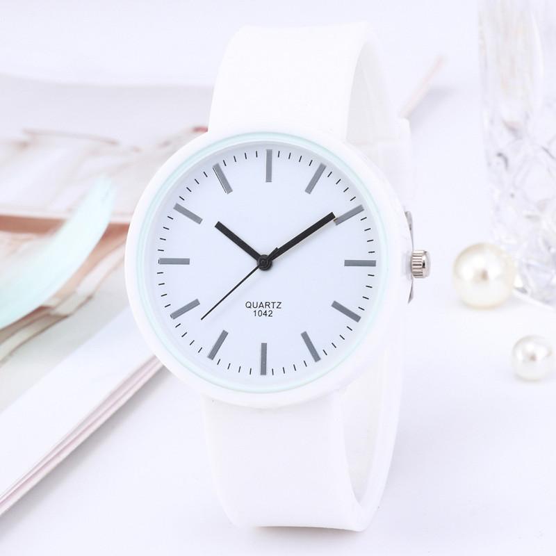 New  Women Watches Fashion Korean Silicone Jelly Watches Ins Trend Candy Color Quartz Wristwatches Cheap Price Dropshipping белый