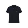 Solid Color Logo Knitted Short Sleeve Polo Shirt Men Tops Royal-Blue A11M223104FNV