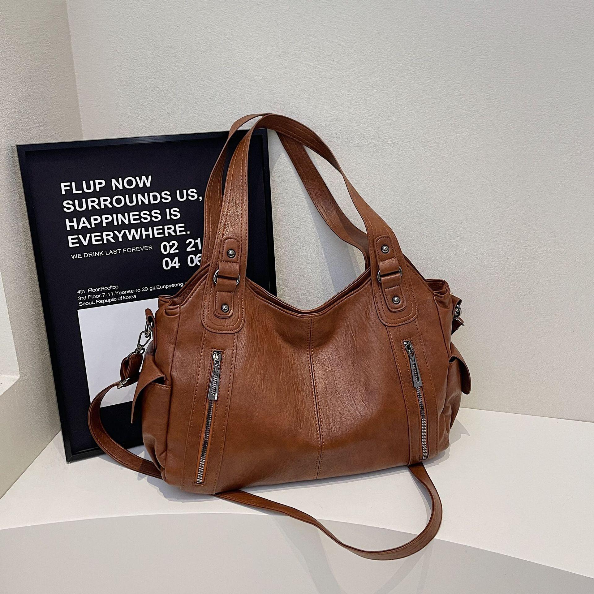 

Популярная женская сумка-тоут с большой вместимостью для поездок на работу, высококачественная сумка через плечо на одно плечо для женщин, универсальная сумка через подмышку One size коричневый