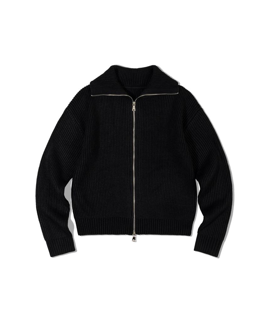 MOAA Two-Way Zip-Up Knit (Black)