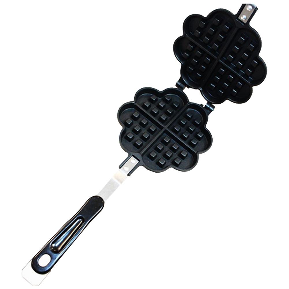 Antihaftbeschichtetes Mini-Waffeleisen aus Aluminiumlegierung für köstliche herzförmige Waffeln, Pfannkuchen und Eierkuchen zu Hause