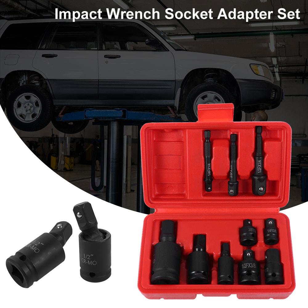 10Pcs/Set Extra Long Ratchet Wrench 12 Point Impact  Socket  Adapter Set  Mechanical Maintenance