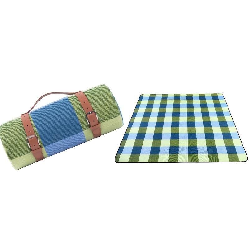 Padded Plaid Camping Mat Foldable Picnic Mat Waterproof Portable for Beach Hiking Travel Outdoor Activities Lightweight Durable 200cm*200cm
