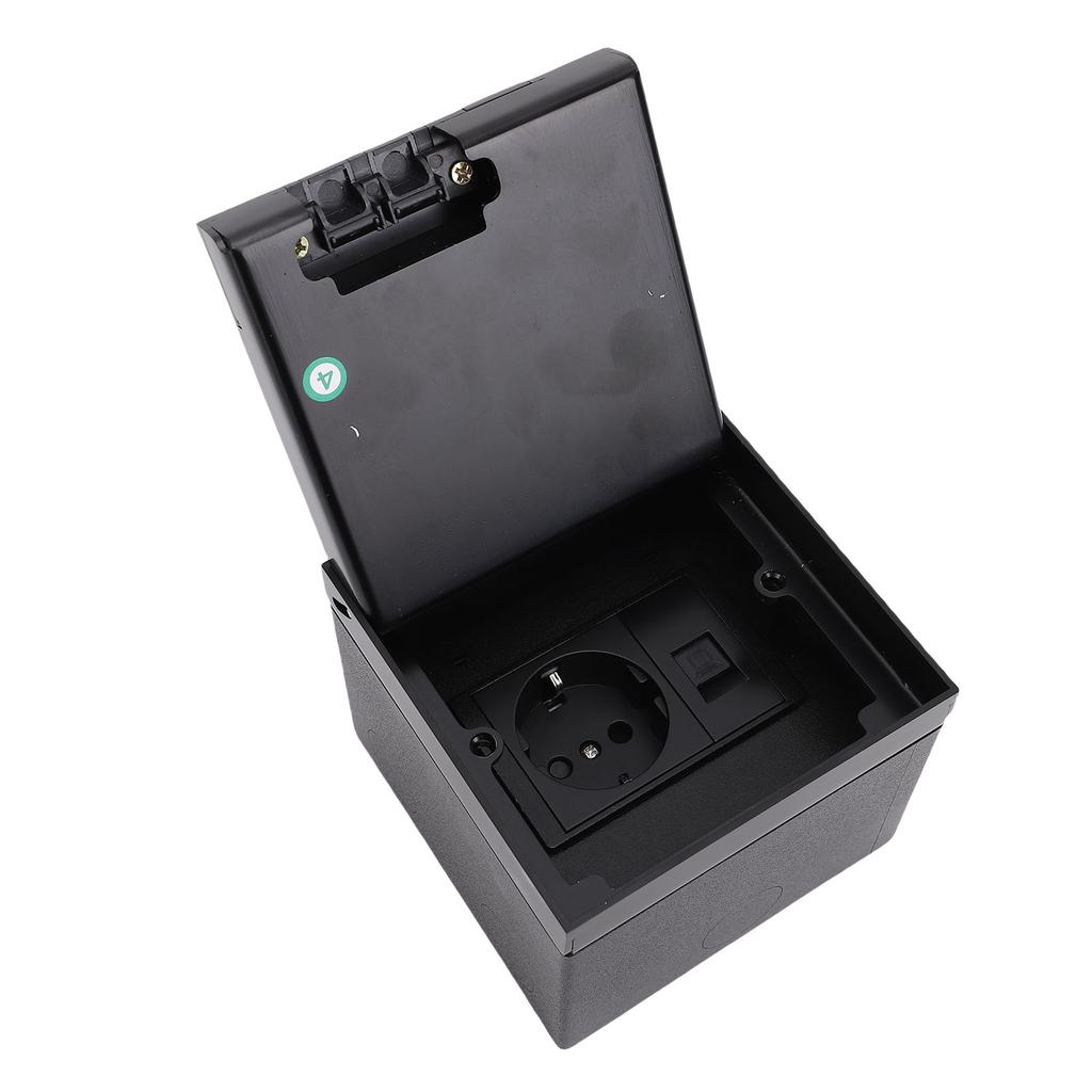 Stainless steel socket floor outlet with 2 plug and cable connection, embedded recipe box kit for home, , hotel, school