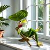 Cute Vacation Frog Ornament Resin Miniatures Figurine Desktop Ornament Garden Frog Statue  Bonsai