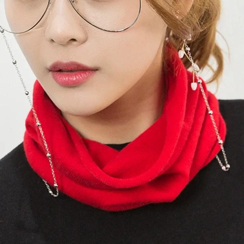 Damen Schlauchschal Wolle Halsring Herren Nackenwärmer Kaninchenhaar Stulpe Kaminschal Kaninchen Kaschmir Weich Gestrickt Accessoires Unisex