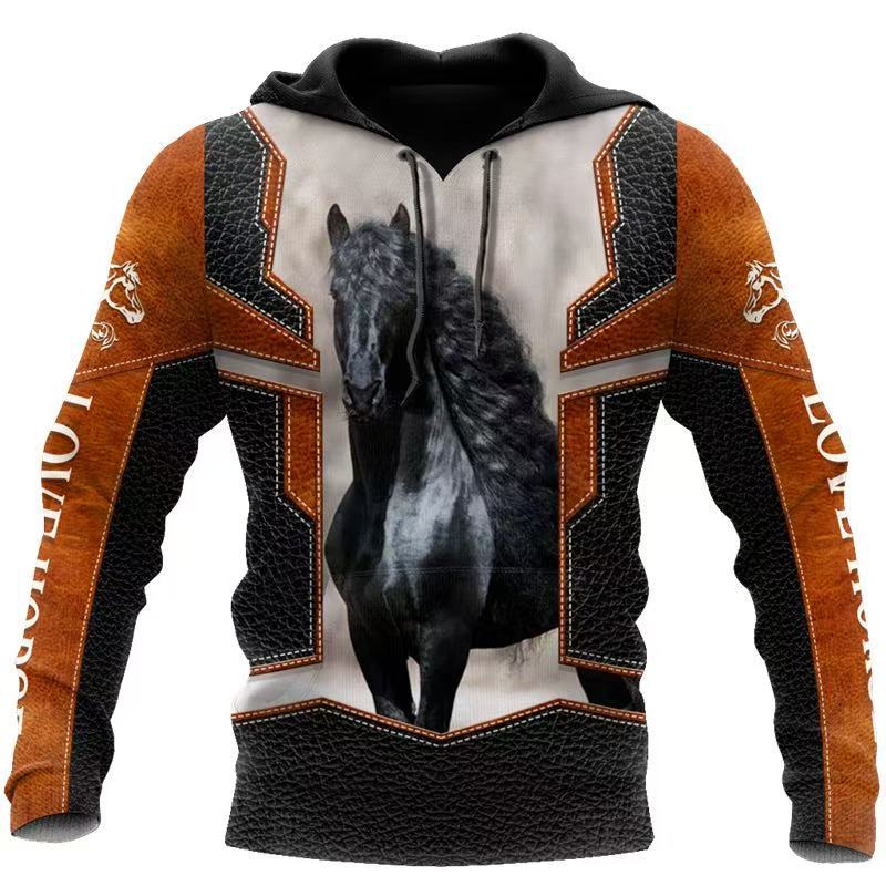 Winter New Sweater European and American Style Lion Animal 3D Three-dimensional Printing Pattern Large Size Loose Sweater