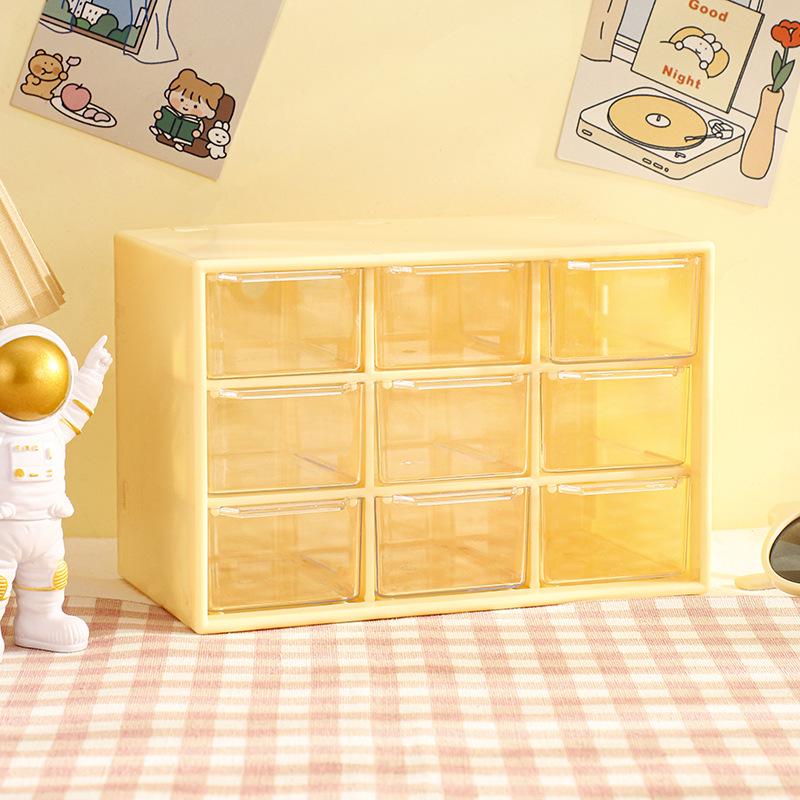 Transparente Desktop-Schreibwaren-Aufbewahrungsbox Schubladenregal Mehrschichtiger Organizer Schreibtisch Schmuck Kosmetik Aufbewahrungsboxen Home-Organisatoren