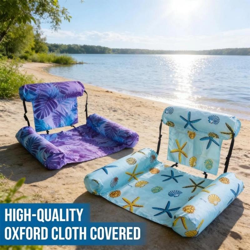 Foldable Inflatable Lounge Chair For Pool Beach And Lake With Thick Oxford Fabric And Leak Proof Valves Detail