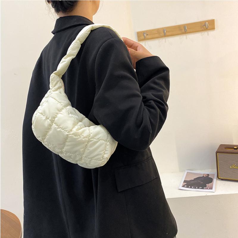 Nylon Dumpling Shoulder Bag Design Simple Underarm Bag Embroidery Thread Handbag for Women Tote Bag