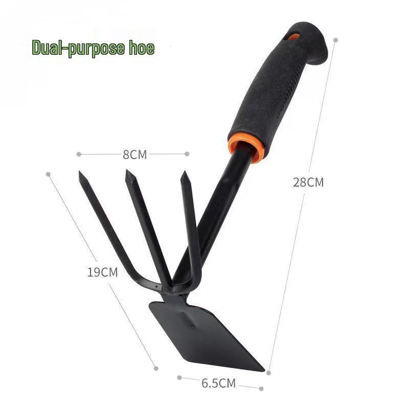 Sada zahradnických nástrojů s prodlouženou rukojetí pro sázení květin, kopání, pletí a hrabání