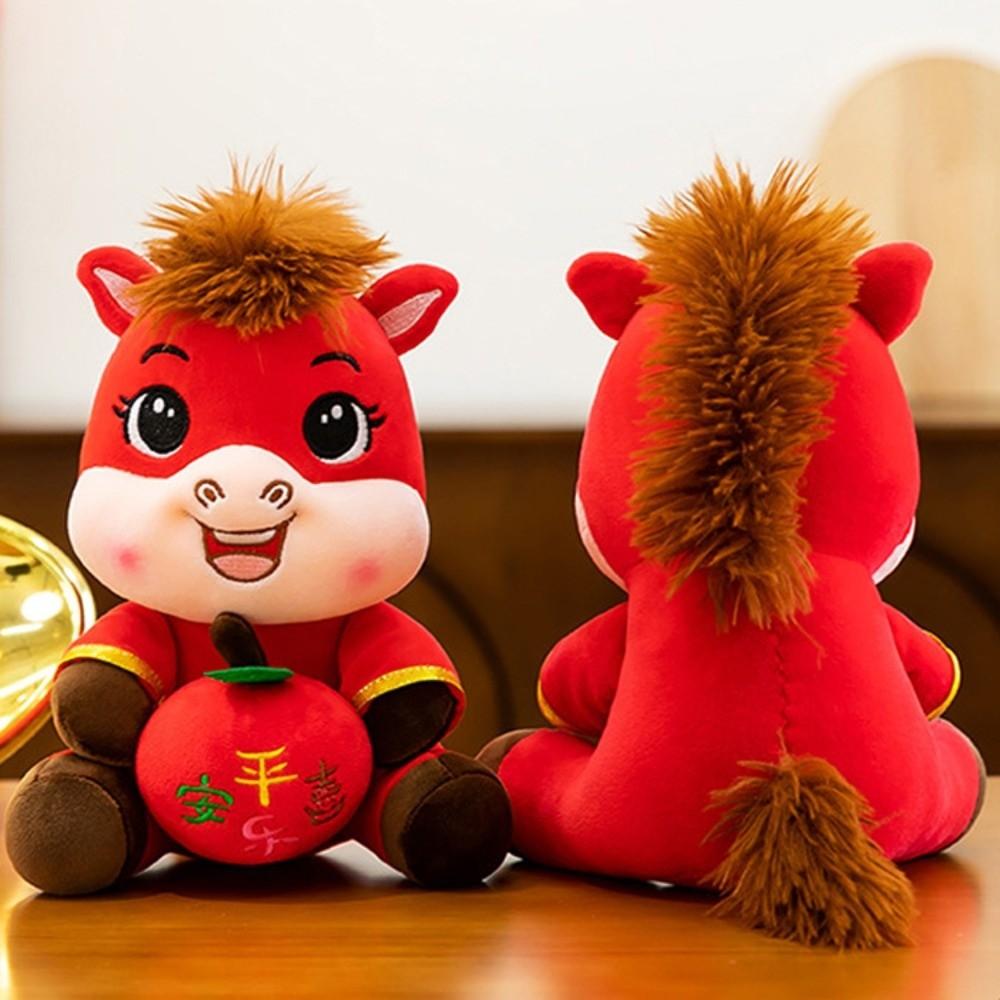 Good Luck Stuffed Horse Toy Cute Zodiac Pony Figurine Horse Plush Doll  Birthday Gift