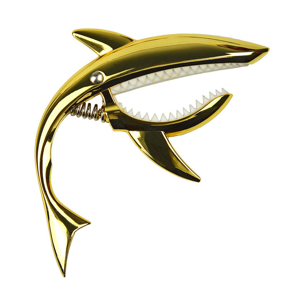 Shark Capo Zinc Alloy Tone Clip Elastic Soft for Acoustic Guitar Ukulele Mandolin Banjo Gold