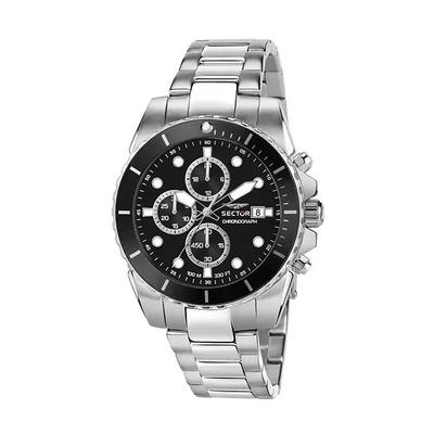 450 Chronograph Schwarzes Sonnenschliff-Zifferblatt Edelstahl Quarz R3273776002 100M Herrenuhr