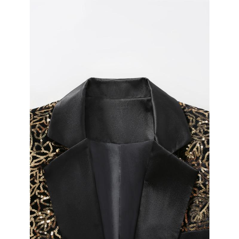 New Men's Sequin Blazer Dinner Dance Wedding Suit Pattern Sequin Performance Dress