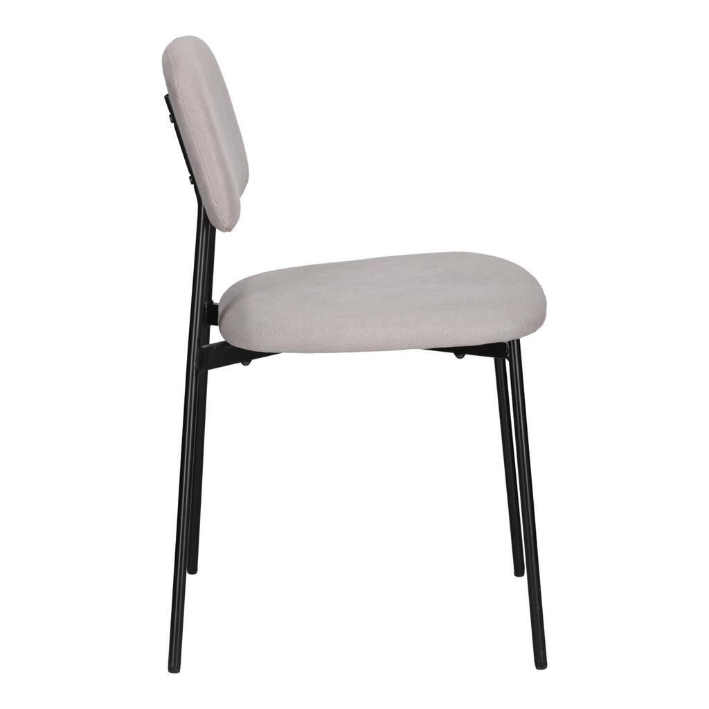 Esther Upholstered Chair, Light Gray, Metal Base