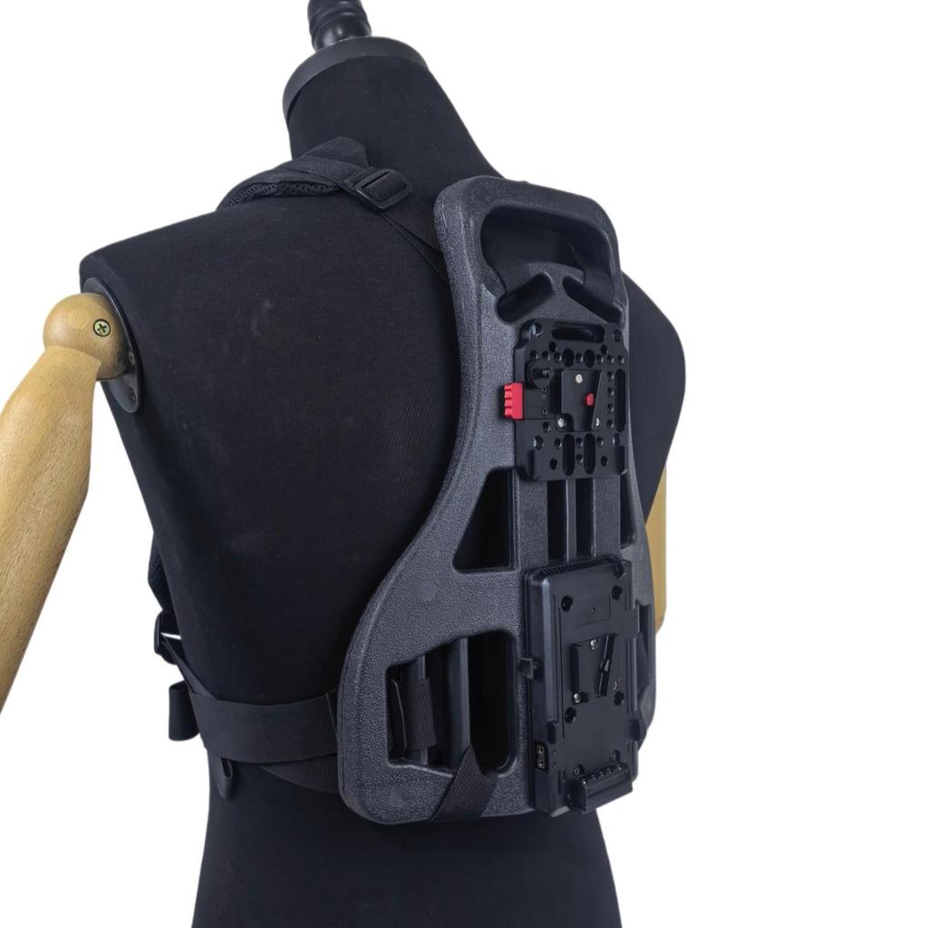 Outdoor-Livestreaming-Rucksack mit V-Mount-Akkuplatte und Multifunktionsanschluss