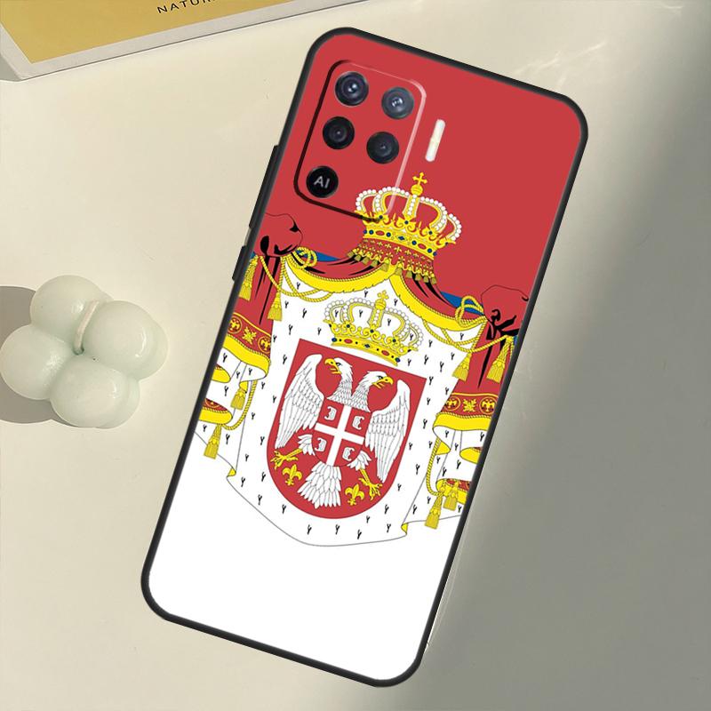 Cool pouzdro s vlajkou Srbska pro OPPO A53 A53S 2020 A5 A9 A31 A52 A72 A94 A74 A54 A83 A91 A93 A16 A15 Zadní Coque