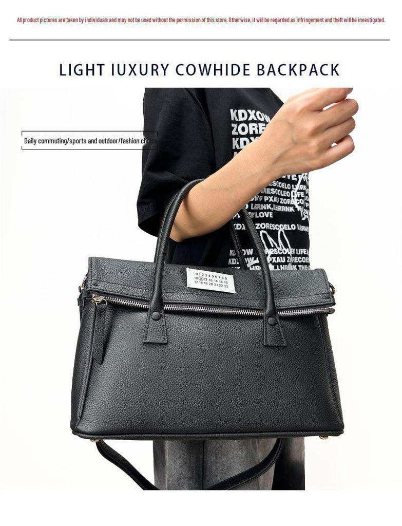 2024 Herbst/Winter Koreanischer Stil Litschimuster Leder Umhänge-Handtasche