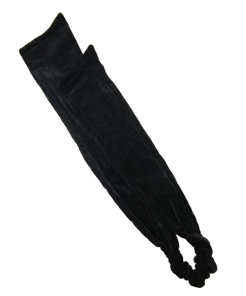 VINGTAINE Velvet Asymmetrical Ribbon Headband with Marbled Turban Hair Cute Wire, Accessory, Gift, H7861-BK