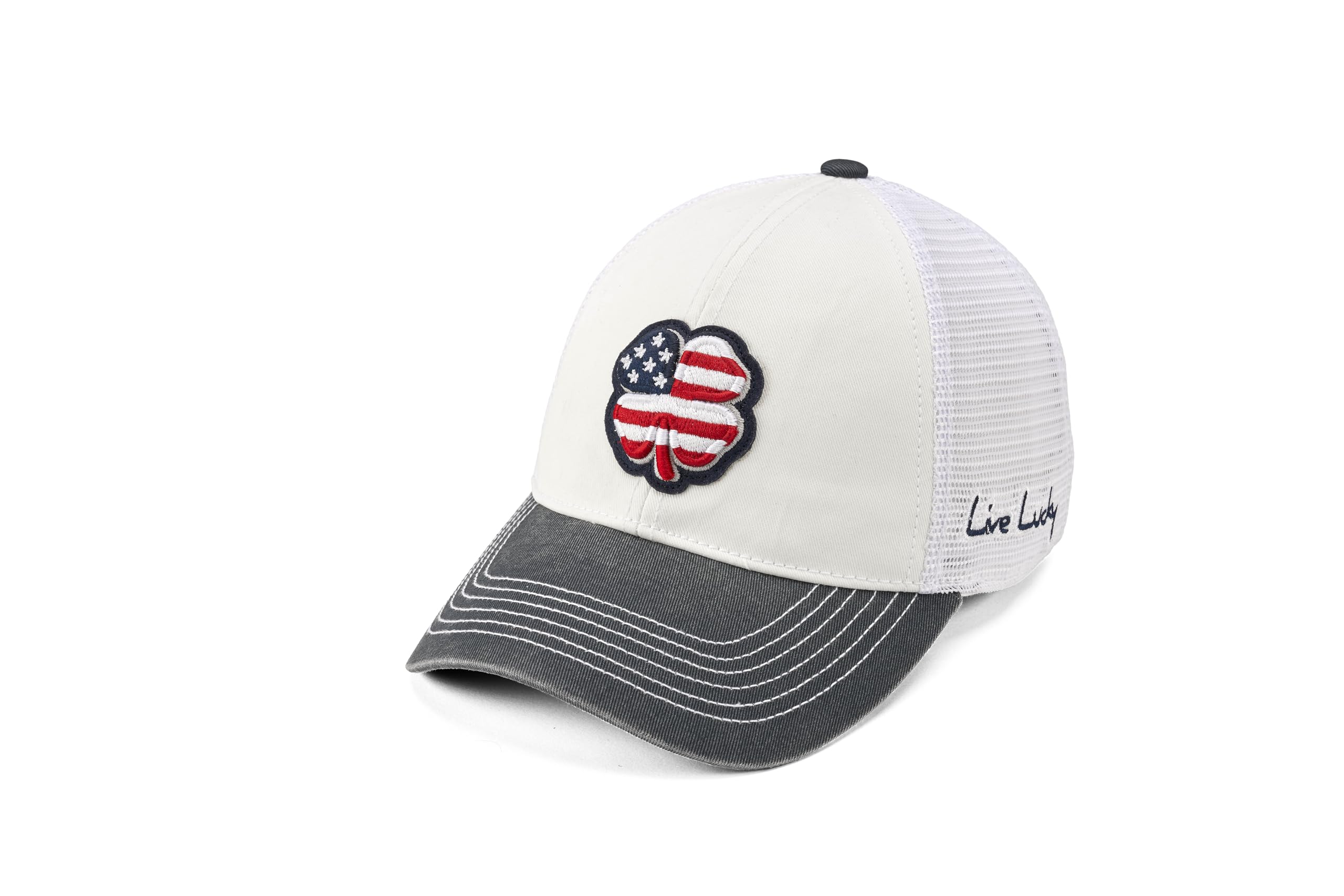 

Black Clover 2T Vintage 3 USA Cap in White, Grey, and White Mesh