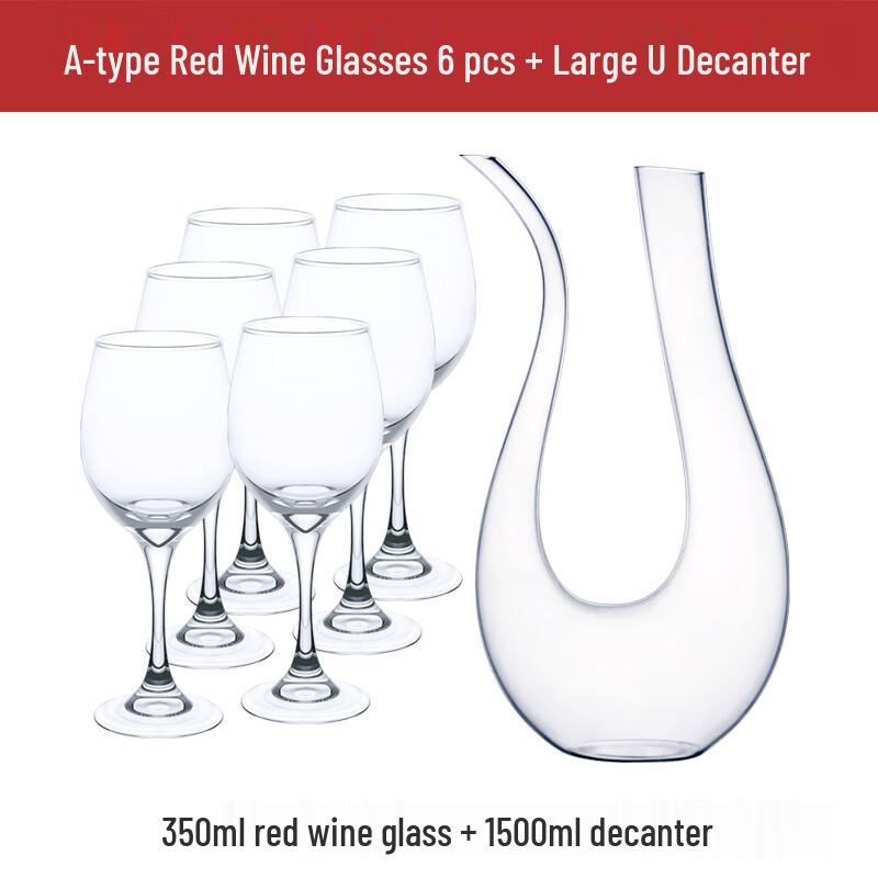 

OIMG Crystal Red Wine Glass Set with Decanter