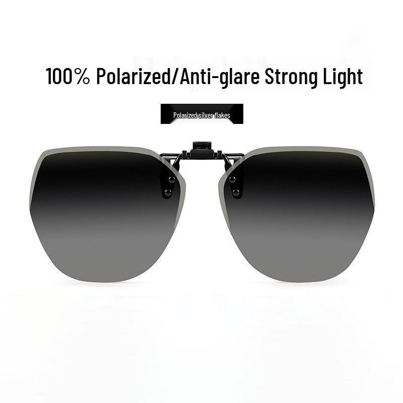 Occhiali da Sole Polarizzati Clip-On Ribaltabili da Uomo - Protezione UV per la Guida Giorno/Notte