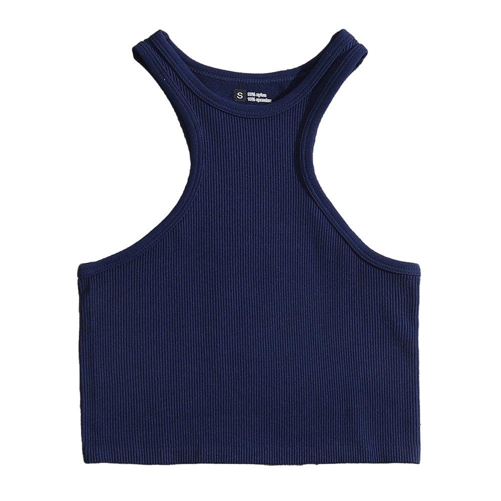 

Женский бесшовный сексуальный спортивный укороченный топ для фитнеса, йоги, майка, женский жилет для спортзала, толстовка L темно-синий