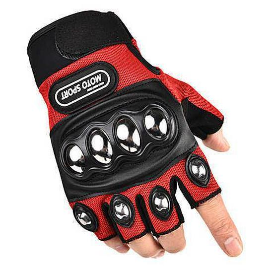 Men's Motorcycle Half-Finger Anti-Fall Gloves - Wear-Resistant Microfiber for Boxing, Fitness, and Off-Road Riding