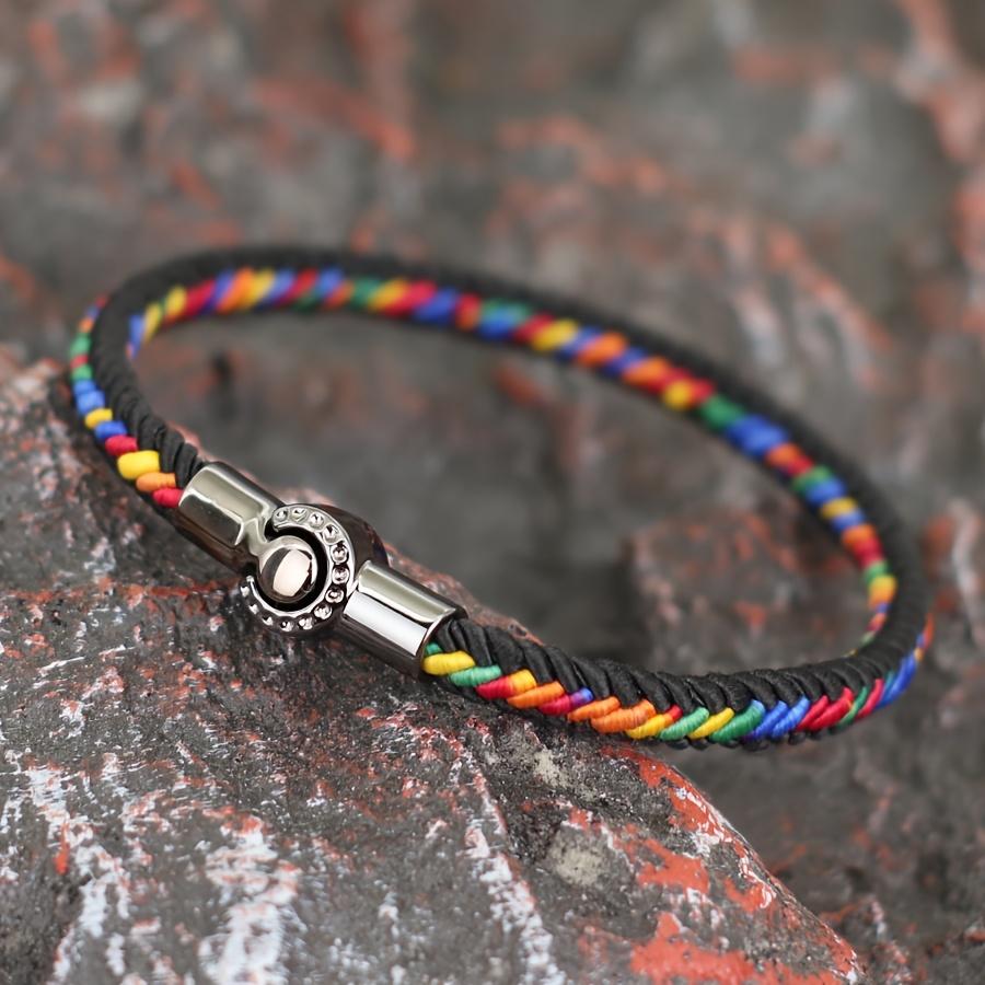 Vintage Braided Bracelet Men Women Hand-Woven Colorful Hand Rope Magnetic Clasp Braclet Friendship Gift Couple Jewelry Pulseras