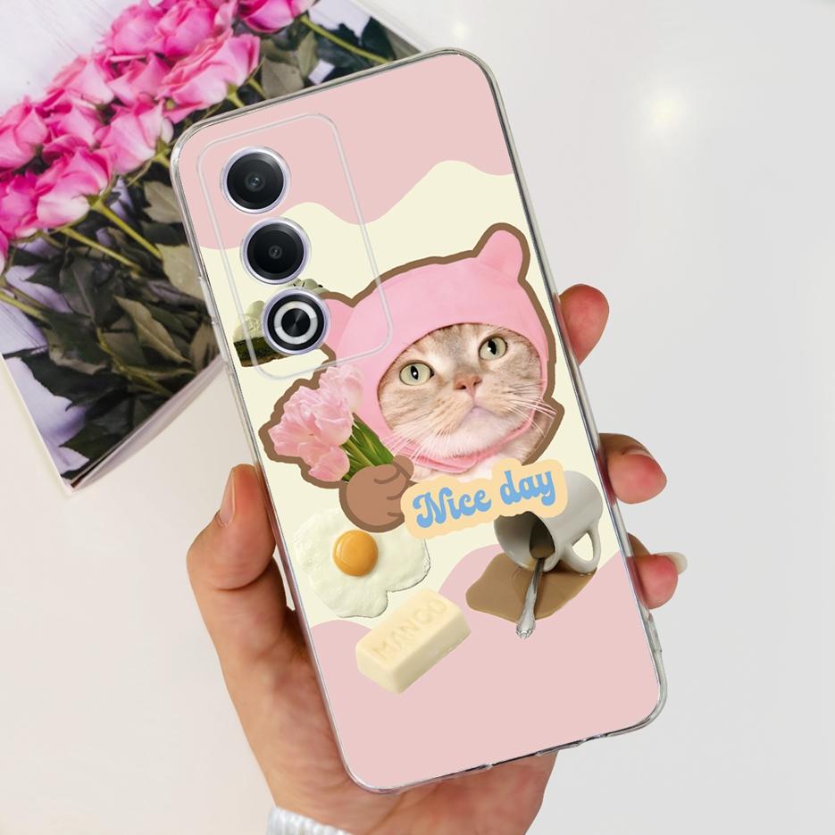 

For Oppo A80 5G Case CPH2639 Cute Painted Cover Clear Silicone Soft TPU Phone Case For Oppo A3 Pro A3pro 5G OppoA80 Shell Bumper Oppo A80 5G