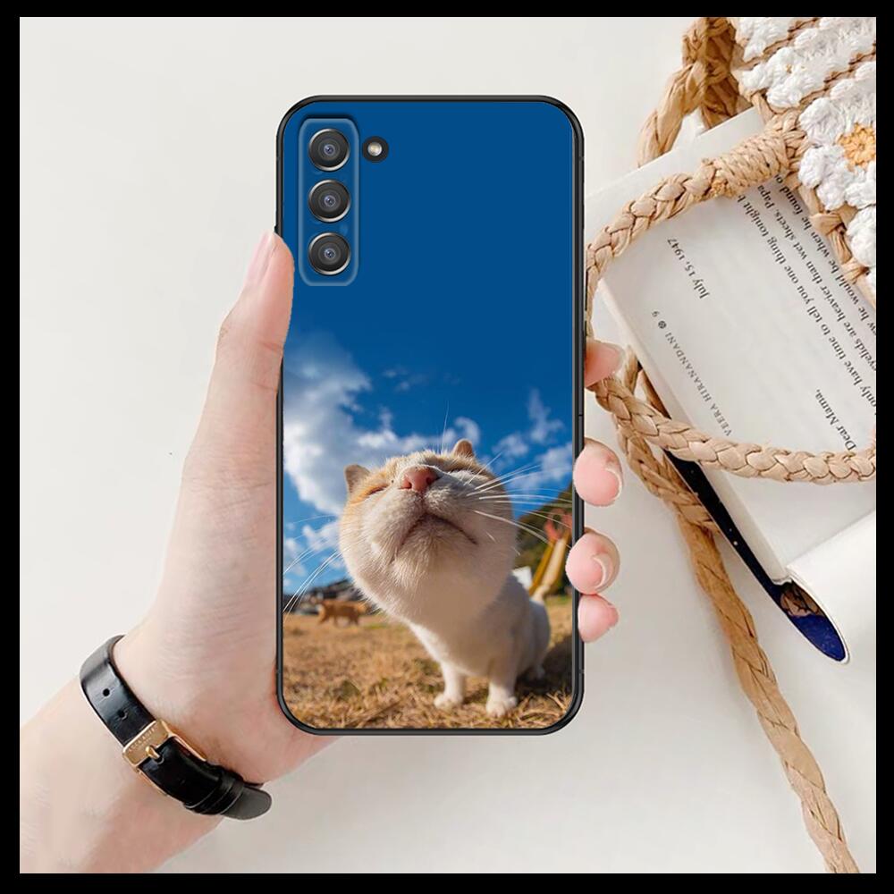 Funny Cartoon Cat Phone Cover Hull For SamSung Galaxy S6 S7 S8 S9 S10E S20 S21 S5 S30 Plus S20 Fe 5G Lite Ultra Edge