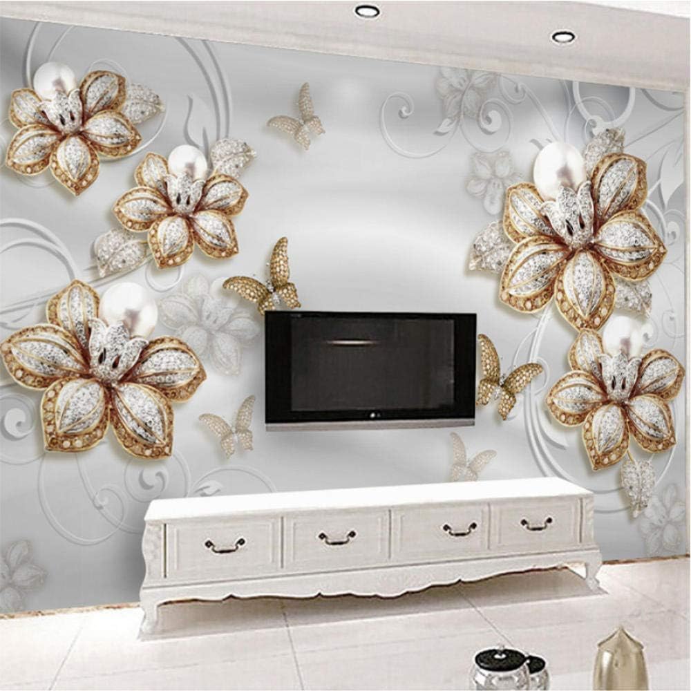 

Wallpaper 3d Nordic Soft Bag Murals Modern Diamond Flower Jewel Wallpapers Home Decor Living Room 3d Mural 200 cm(W) x 140 cm(H)